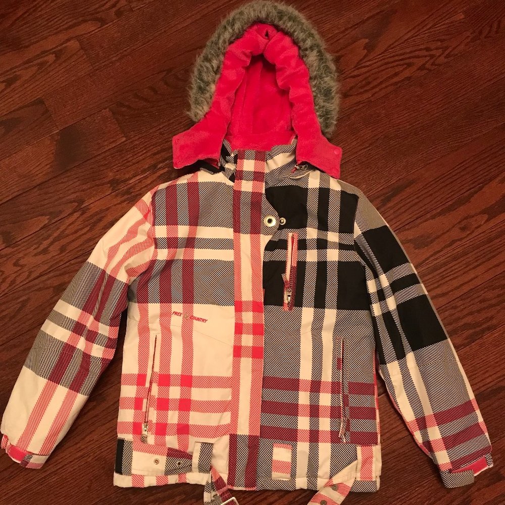 Girls Free Country Winter/Ski Jacket with Detachable Hood Size Medium 12/14